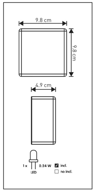 Solarlampe Glasterning 10x10 cm Klar | 3663602431121