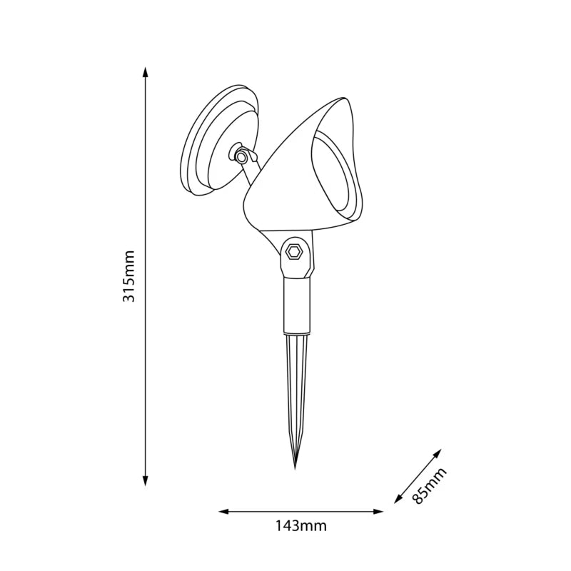 Solarlampe Joker 31,5 cm 4000K Sort IP44