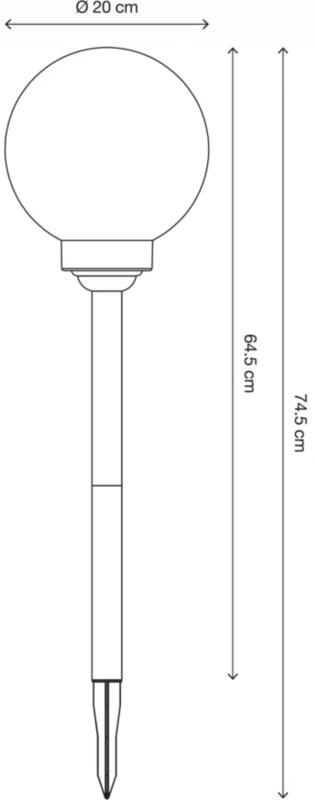 Solarlampe Kugle 20 cm Stål