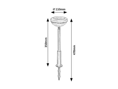 Solarlampe Spyd 11x35 cm LED Sort IP44