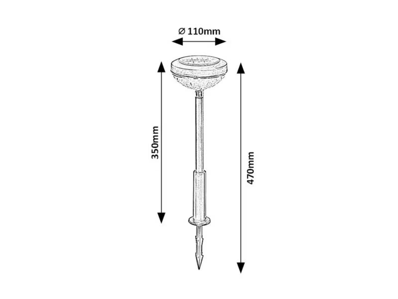 Solarlampe Spyd 11x35 cm LED Sort IP44