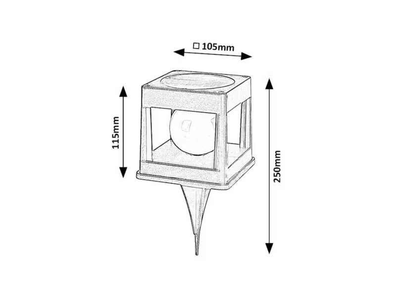 Solarlampe Spyd Holne 11,5x10,5 cm Sort LED IP44