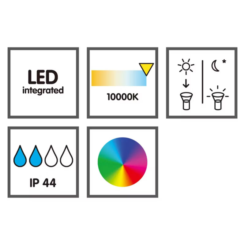 Solarlampe Spyd RGB 11,2x39 cm Sølv