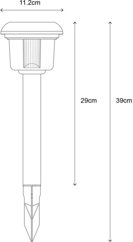 Solarlampe Spyd RGB 11,2x39 cm Sølv