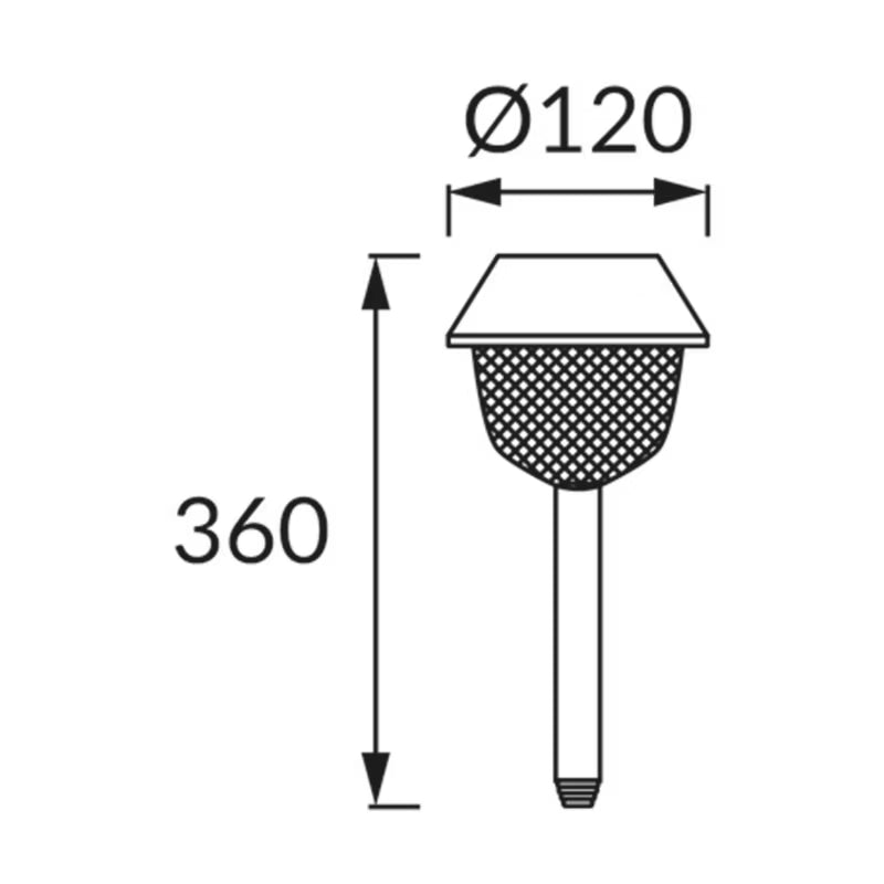 Solarlampe Spyd Tulip 36x12 cm Krom