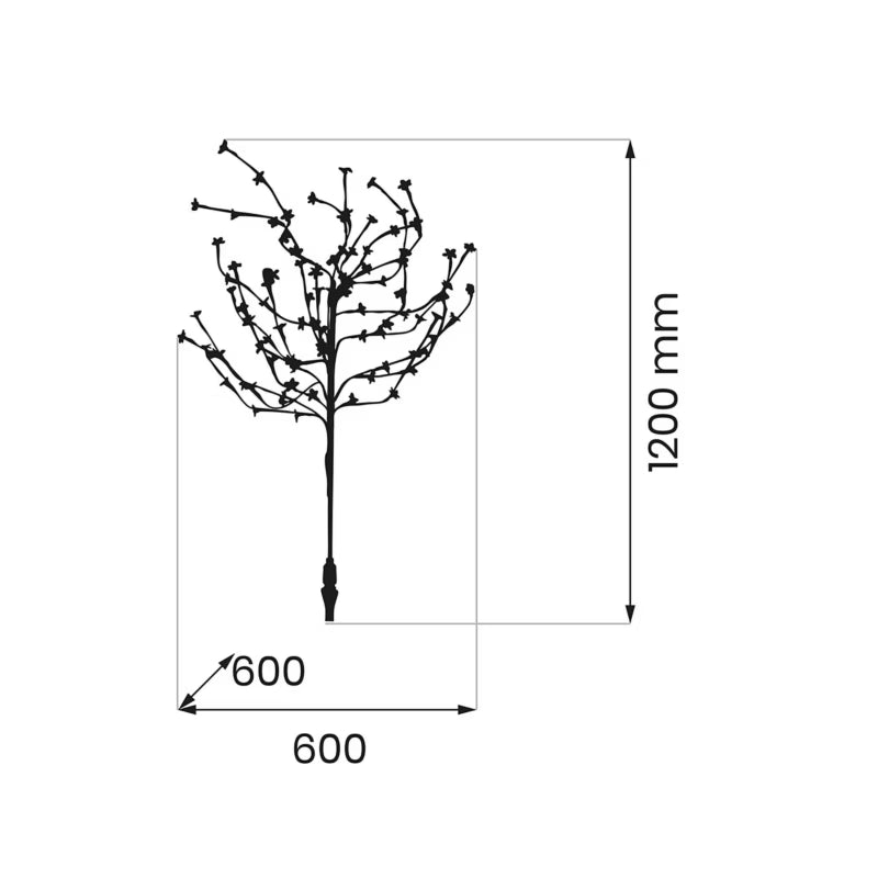 Solarlampe Tree 120 cm RGB Sort IP44