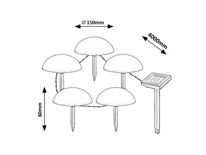 Solarlampe Treppio 400x15 cm Sort LED IP44