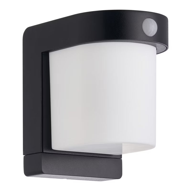 Solarlampe Væg LED med Bevægelsessensor Sort IP44