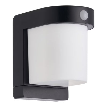 Solarlampe Væg LED med Bevægelsessensor Sort IP44