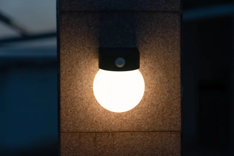 Solarlampe Væglampe Borlengo med Sensor Sort IP44