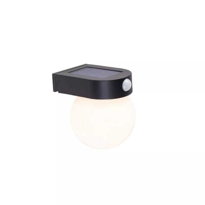 Solarlampe Væglampe Borlengo med Sensor Sort IP44