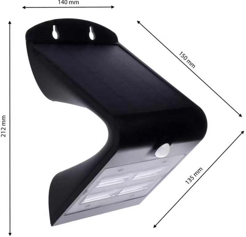 Solarlampe Væglampe Butterfly 400 lm Sort