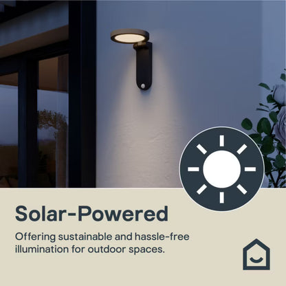 Solarlampe Væglampe Oregano 900 lm med Bevægelsessensor Sort