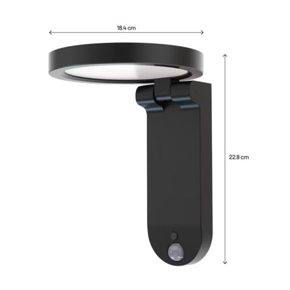 Solarlampe Væglampe Oregano 900 lm med Bevægelsessensor Sort