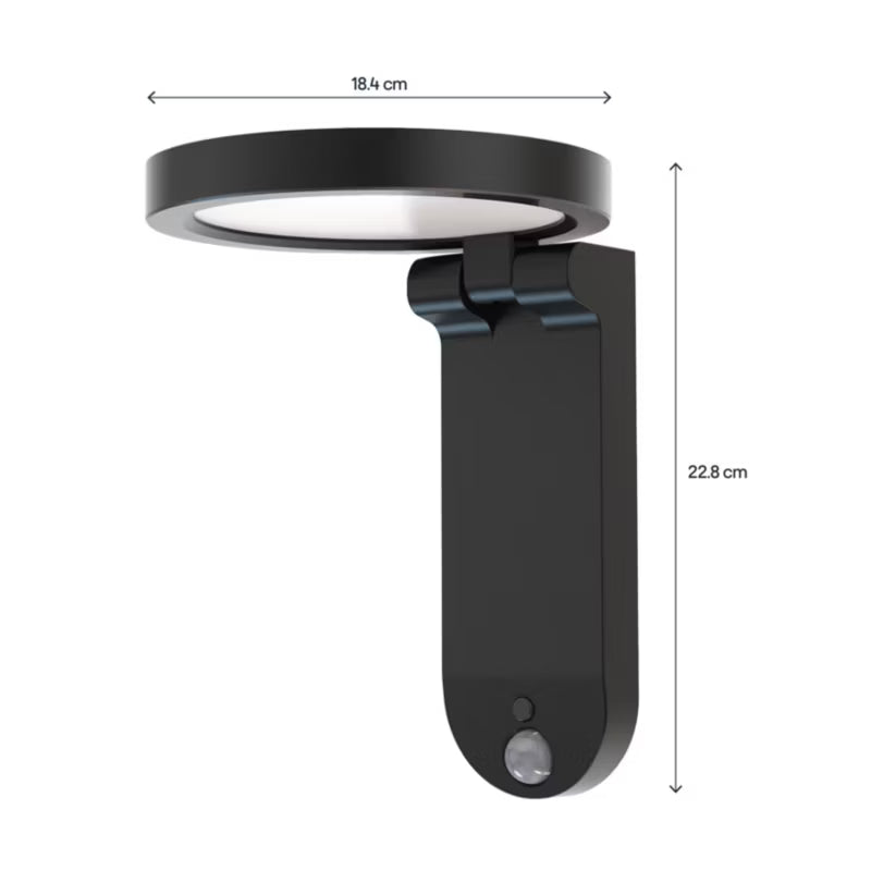 Solarlampe Væglampe Oregano 900 lm med Bevægelsessensor Sort