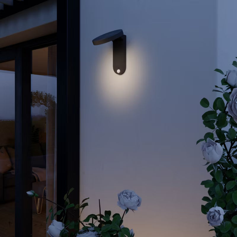 Solarlampe Væglampe Oregano 900 lm med Bevægelsessensor Sort