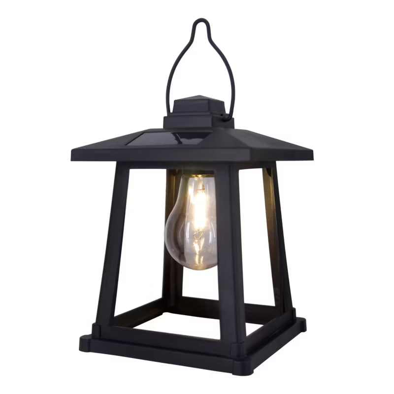 Solarlanterne 15x15x20 cm Sort IP44 3000 K
