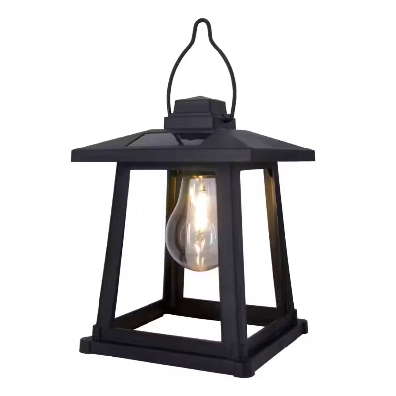Solarlanterne 15x15x20 cm Sort IP44 3000 K