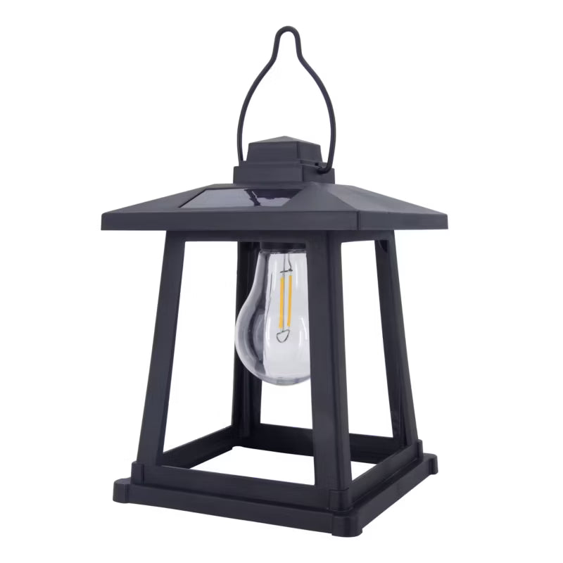 Solarlanterne 15x15x20 cm Sort IP44 3000 K