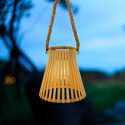 Solarlanterne Bamboo 17,5x33,5 cm Natur IP44