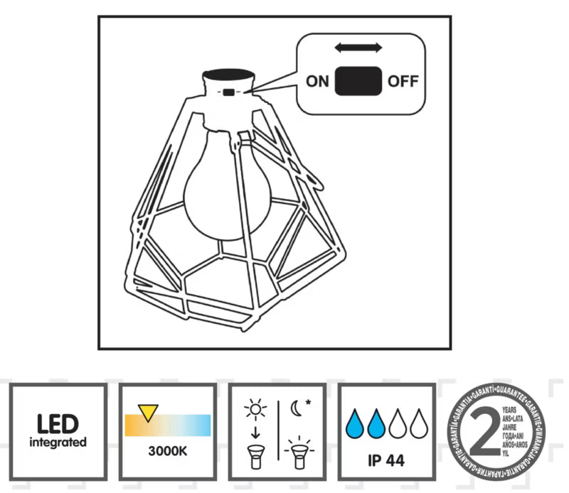 Solarlanterne Mini 15x13 cm Sort IP44