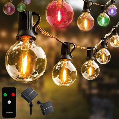Solarlyskæde 20 LED G50 10,6 m RGB