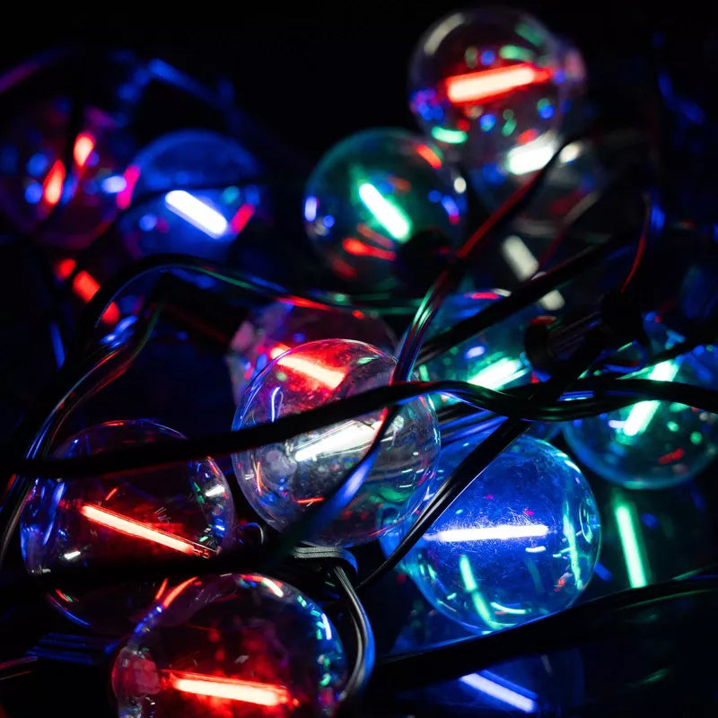 Solarlyskæde 20 LED G50 10,6 m RGB