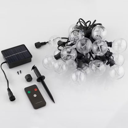 Solarlyskæde 20 LED G50 10,6 m RGB