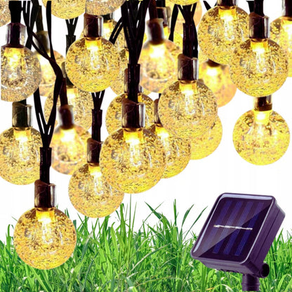 Solarlyskæde LED 5 m med 40 Kugler Varm Hvid