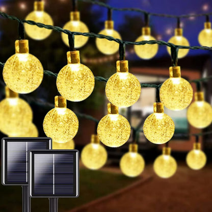 Solarlyskæde LED 5 m med 40 Kugler Varm Hvid