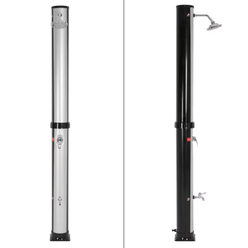 Solbruser 35 Liter 217 cm Sort Sølv med Fodbruser