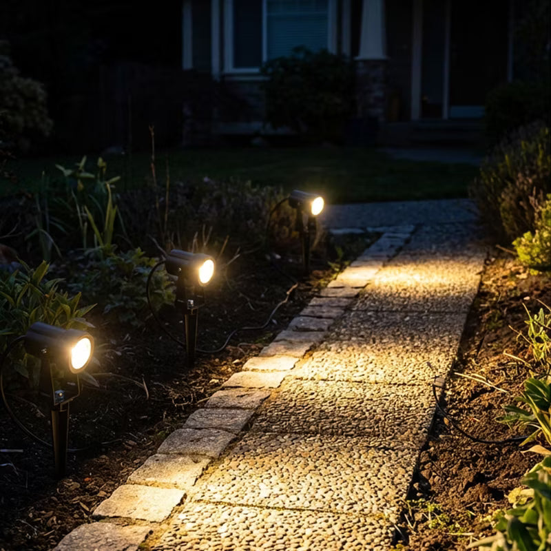 Solcelle Havespot LED 3 stk. 11 m Sort IP65 med Fjernbetjening