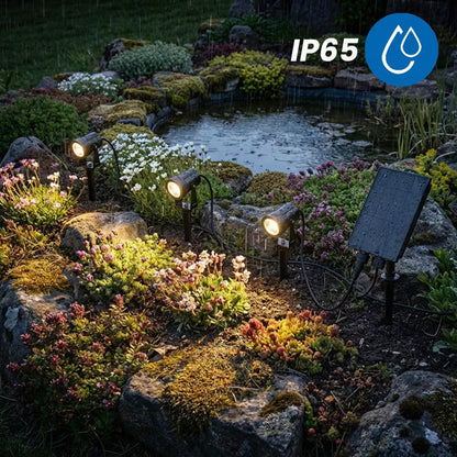Solcelle Havespot LED 3 stk. 11 m Sort IP65 med Fjernbetjening