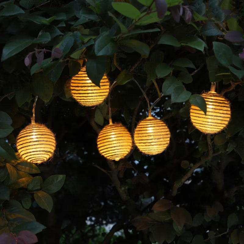 Solcelle Lyskæde Hessian 10 LED 4,8 m Varm Hvid IP44