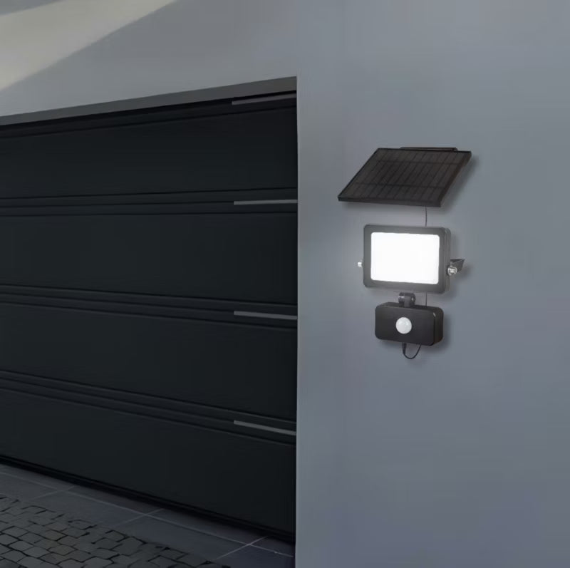 Solcelle Projektør LED med Sensor 600 lm Sort