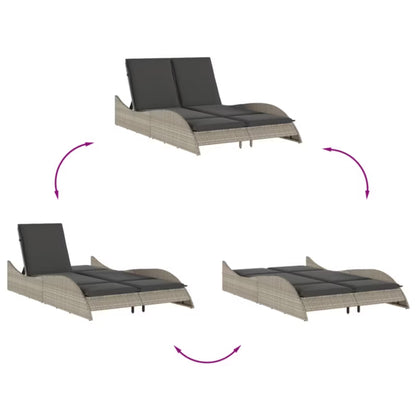 Solseng Poly outdoor Rattan 114x205 cm Grå