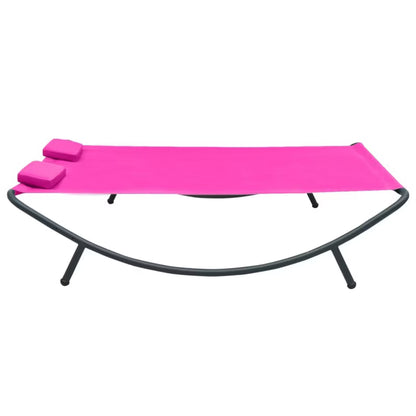 Solseng 200x173 cm Lyserød Stål med Hynder