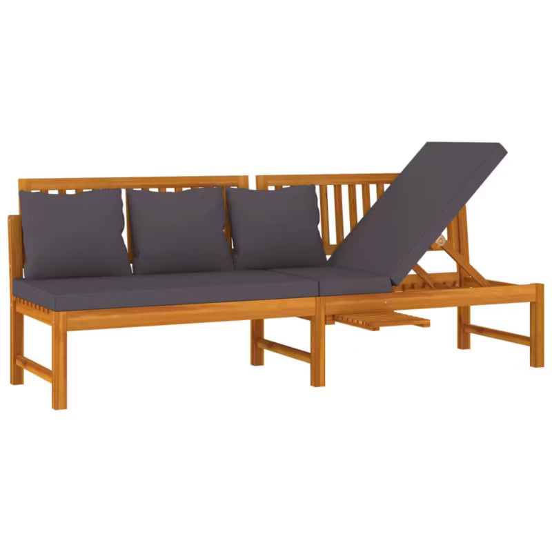 Solseng 200x60 cm Akacietræ Brun med Hynder