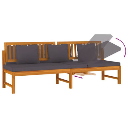 Solseng 200x60 cm Akacietræ Brun med Hynder