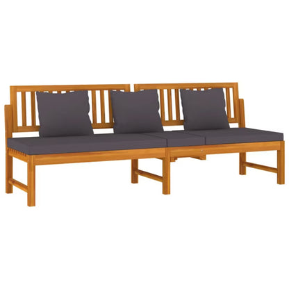 Solseng 200x60 cm Akacietræ Brun med Hynder