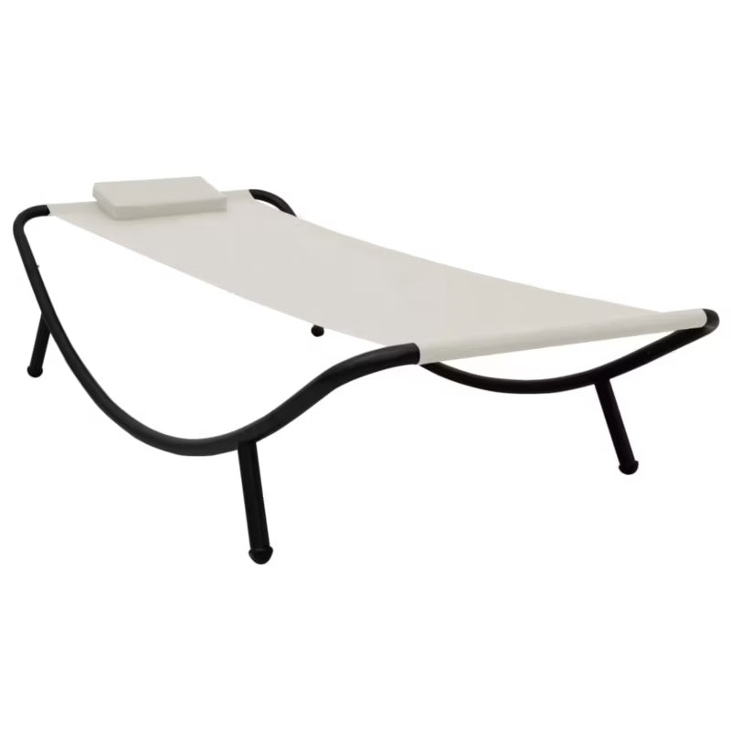 Solseng 200x90 cm Stål Creme med Hynde