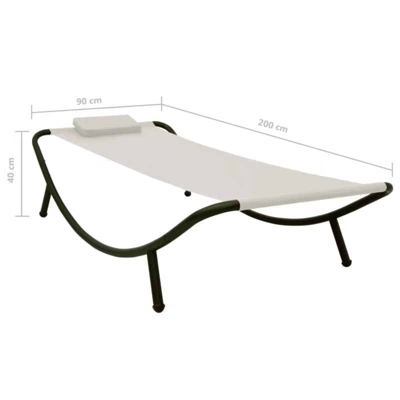 Solseng 200x90 cm Stål Creme med Hynde