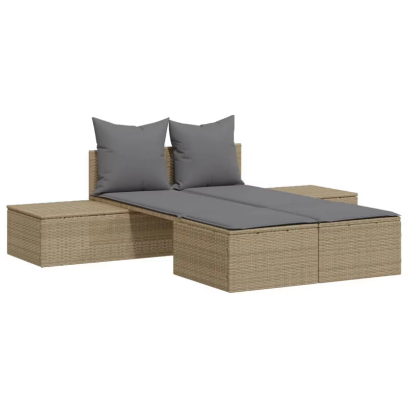 Solseng Dobbelt 104x162 cm Beige med Hynder
