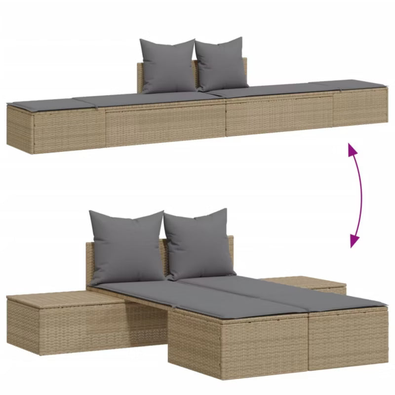 Solseng Dobbelt 104x162 cm Beige med Hynder