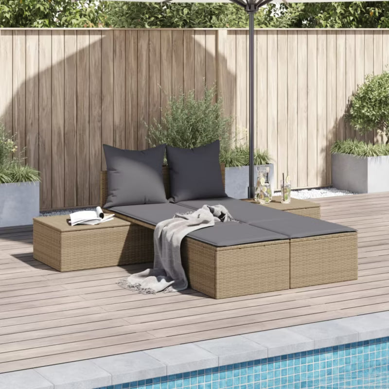 Solseng Dobbelt 104x162 cm Beige med Hynder