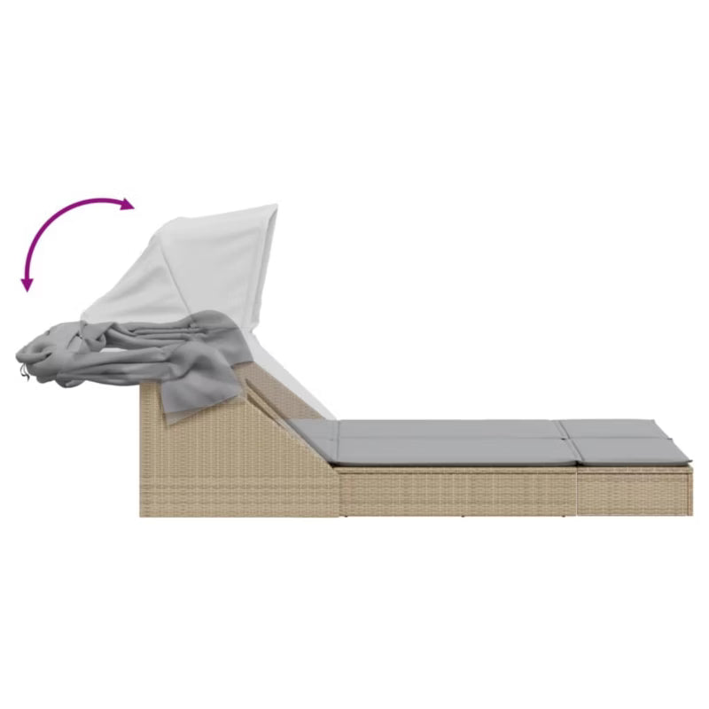 Solseng Dobbelt 108x236 cm Beige med Baldakin