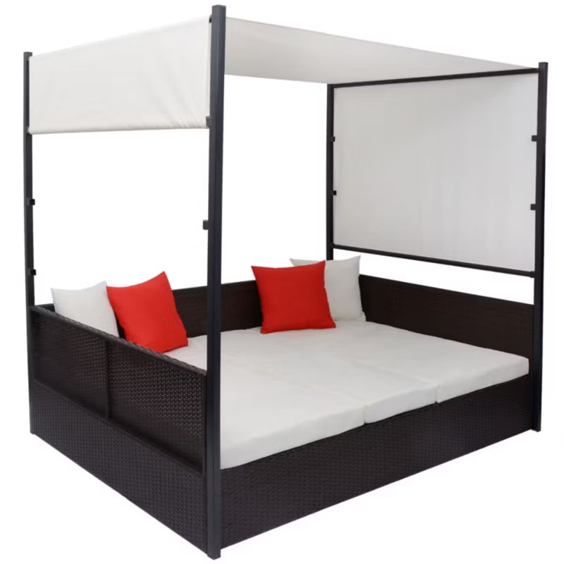 Solseng Dobbelt 190x130 cm Brun med Solsejl