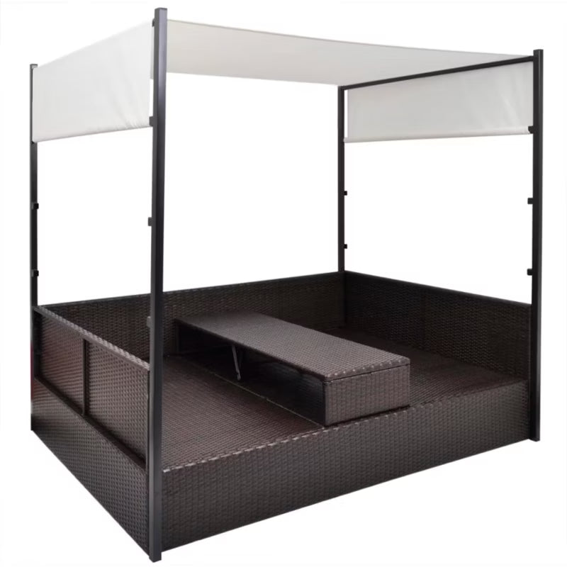 Solseng Dobbelt 190x130 cm Brun med Solsejl