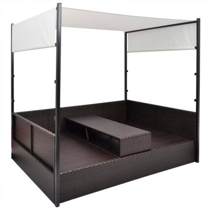 Solseng Dobbelt 190x130 cm Brun med Solsejl