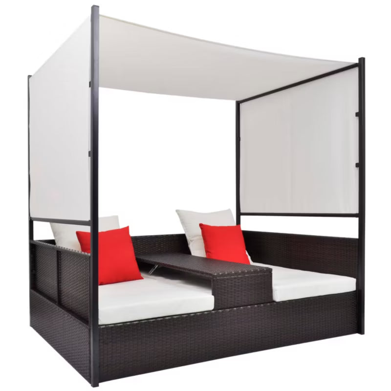 Solseng Dobbelt 190x130 cm Brun med Solsejl